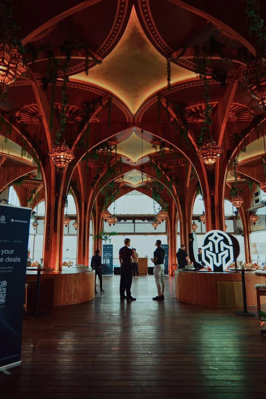 AdGuardians at a client event, with the lit AdGuardians logo